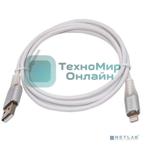 Кабель Filum USB 2.0, 1 м., 2 А, индикатор заряда, разъемы: USB A male - Lightning male, пакет. (FL-CPro-U2-AM-LM-1M-L1)