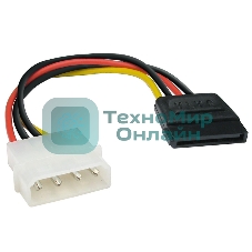 Кабель питания EX138936RUS SATA ExeGate EX-CC-SATA-PS (Molex 4pin/SATA15pin, 0,15м)