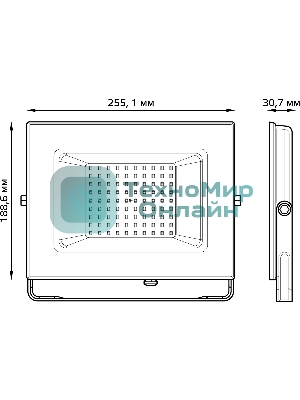 Прожектор светодиодный Gauss Elementary 100Вт 6600лм IP65 6500К черный ПРОМО