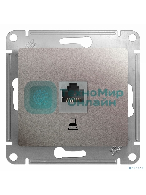 Розетка компьютерная Systeme electric GSL001281K Glossa RJ45 кат.5E, механизм, платина