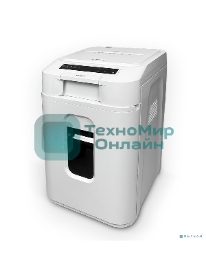 Шредер Heleos АП37-5 белый/белый с автоподачей (секр.P-5) фрагменты 220лист. 37лтр. скрепки скобы пл.карты