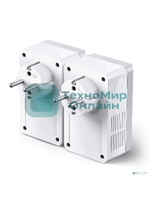 Сетевой адаптер TP-Link TL-PA4010PKIT AV600 Powerline Adapter with AC Pass Through Starter Kit, Ultra Compact Size, 500Mbps Powerline Datarate, 10/100Mbps Fast Ethernet, HomePlug AV, Green Powerline, Plug and Play