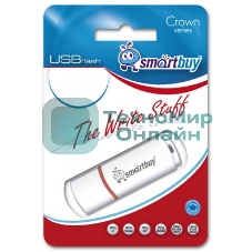Флешка USB Smartbuy Crown white (SB64GbCRW-W), 64Gb, USB 2.0, R/W 20/10, белый/красный