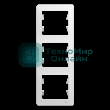 Рамка 3-м Glossa верт. бел. SchE GSL000107