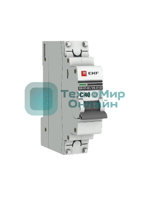 Выключатель автоматический EKF mcb4763-1-40C-pro 1P 40А (C) 4,5kA ВА 47-63 EKF PROxima