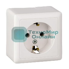 Розетка 1-м ОП Хит 16А с заземл. белый SchE RA16-133-B