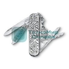 Нож перочинный Victorinox Classic Brilliant Damast (0.6221.34) 58мм 5функц. серебристый подар.коробка
