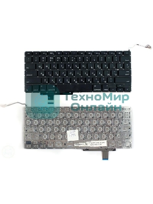 Клавиатура для ноутбука Macbook A1297 черная, плоский Enter