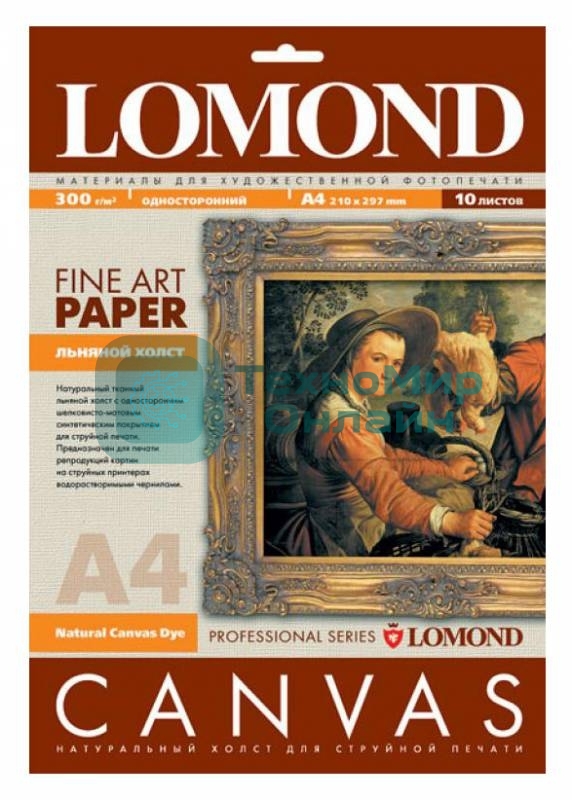 Холст Lomond 0908411 A4/300г/м2/10л./белый матовое лен для струйной печати