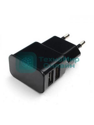 Сетевое зарядное устройство Cablexpert MP3A-PC-12 100/220V - 5V USB 2 порта, 2.1A, черный