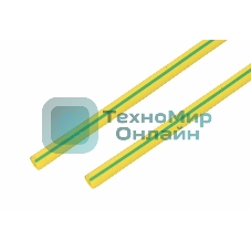 Термоусаживаемая трубка Rexant 10,0/5,0 мм, желто-зеленая, упаковка 50 шт. по 1 м