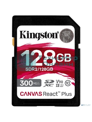 Флеш карта Kingston 128Gb Canvas React Plus SDXC UHS-II 300R/260W U3 V90