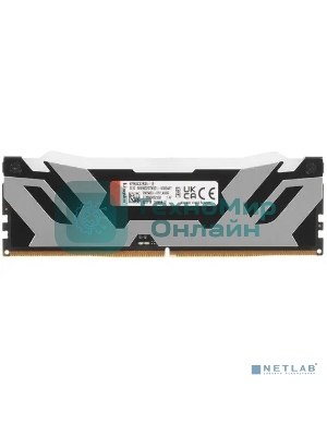 Оперативная память Kingston Fury Renegade, DDR5, 16Gb (1x16Gb), 6400MHz, CL32, DIMM, с радиатором, RGB, серебристый/черный