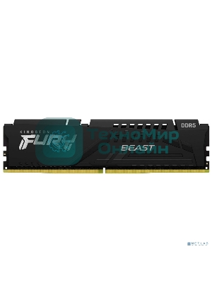 Оперативная память Kingston Fury Beast, DDR5, 16Gb (1x16Gb), 6000MHz, CL30, DIMM, с радиатором, черный