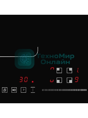 Индукционная варочная панель Monsher MHI 6016, индукция, инвертер, 60 см, 9 уровней мощности, бустер, Stop and Go, автоматическое отключение, таймер, индикатор остаточного тепла, сенсорное/слайдерное управление, черный