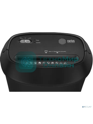 Шредер Cactus CS-SH-P8 черный (секр.P-4) фрагменты 12лист. 25лтр. скрепки скобы пл.карты CD