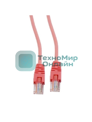Патч-корд UTP Cablexpert cat.5e, 0.5м, литой, многожильный, красный