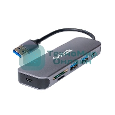 USB-концентратор D-Link DUB-1325/A1A с 2 портами USB 3.0, 1 портом USB Type-C, слотами для карт SD и microSD и разъемом USB 3.0