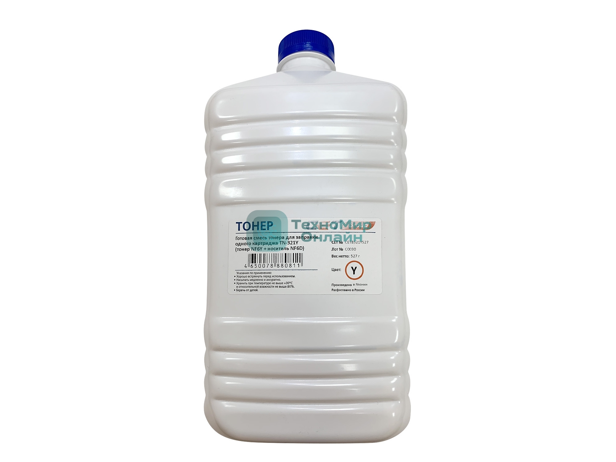 Тонер CET NF6Y/NF6D желтый бутылка 527гр. (в компл.:девелопер) для принтера Konica Minolta Bizhub C224/284/364