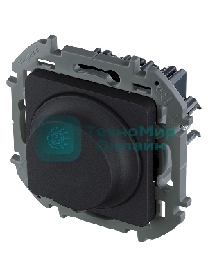 Светорегулятор поворотный Legrand без нейтрали, 300 Вт, антрацит