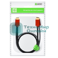 Кабель GCR 3.0m HDMI версия 2.0, HDR 4:2:2, Ultra HD, 4K 60 fps 60Hz/5K*30Hz, 3D, AUDIO, 18.0 Гбит/с, 28/28 AWG, OD7.3мм, тройной экран, черный, красные коннекторы, GCR-HM451-3.0m GCRКабель 3.0m HDMI версия 2.0, HDR 4:2:2, Ultra HD, 4K 60 fps 60Hz/5K*30Hz, 3D, AUDIO, 18.0 Гбит/с, 28/28 AWG, OD7.3мм, тройной экран, черный, красные коннекторы, GCR-HM451-3.0m