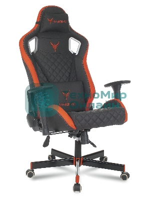 Кресло Knight OUTRIDER черный/красный, экокожа, 120 кг, механизм качания