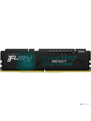 Оперативная память Kingston Fury Beast, DDR5, 32GB (1x32 GB), 6000 MHz, CL36, DIMM, радиатор, черный