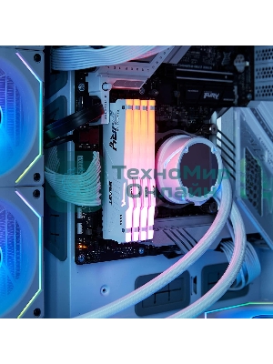 Оперативная память Kingston Fury Beast, DDR5, 32Gb (1x32GB), 5600MHz, CL36, DIMM, радиатор, RGB, белый