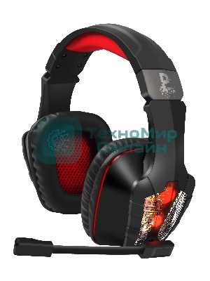 Гарнитура проводная Qumo Protector GHS 0015, стереогарнитура, подсветка, USB+2*3,5 jacks