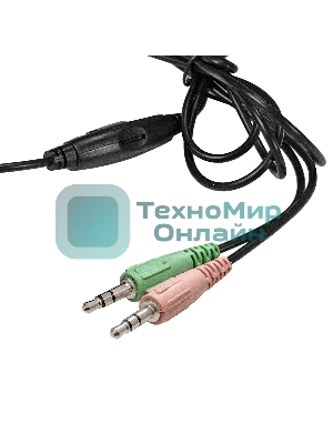 Гарнитура Exegate HS-120S чёрный, проводная, 2 x mini jack 3.5 мм, подвижный микрофон