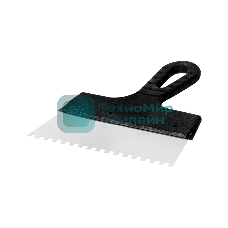 Шпатель фасадный Rexant 200 мм зуб 6х6 нержавеющая сталь, пластмассовая рукоятка