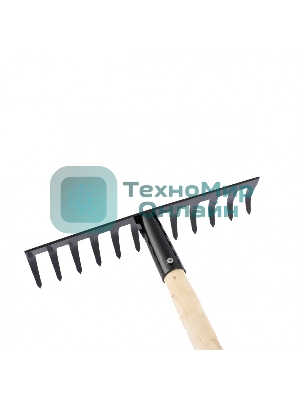 Грабли 12-зубые Сибртех с черенком прямые 300 мм