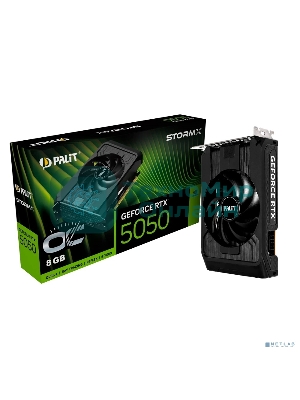 Видеокарта Palit GeForce RTX 5050 StormX OC, NVIDIA RTX 5050, 8 ГБ GDDR6, 128 бит, PCI-e 5.0, 1xHDMI, 3xDP, 2617 МГц