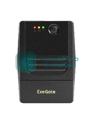 Источник бесперебойного питания ExeGate Power NB-600.LED.AVR.4C13 (600VA/360W, LED, AVR, 4*C13, батарея 12V 7.2Ah, Black)