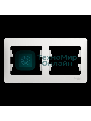 Рамка 2-м Glossa горизонт. белый SchE GSL000102