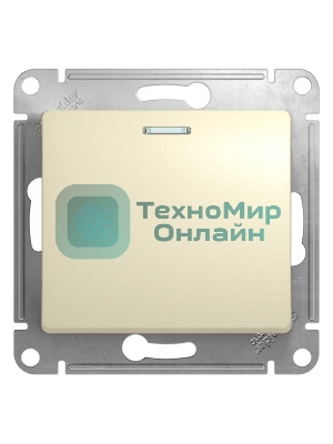 Выключатель 1-клавишный с подсветкой, сх.1а, 10АХ, механизм, бежевый