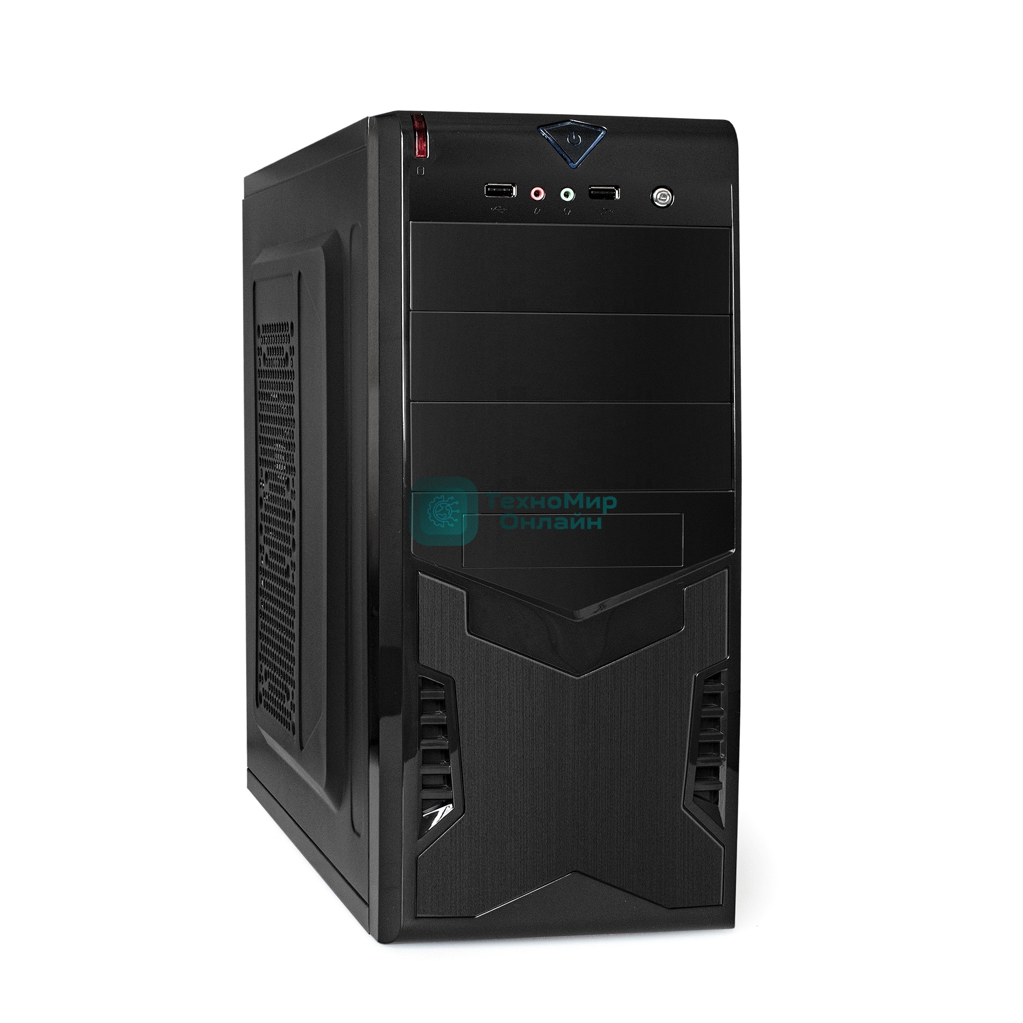 Компьютерный корпус ExeGate EX261449RUS Miditower CP-601 Black, ATX, (CP400W, 80мм), 2хUSB, Audio