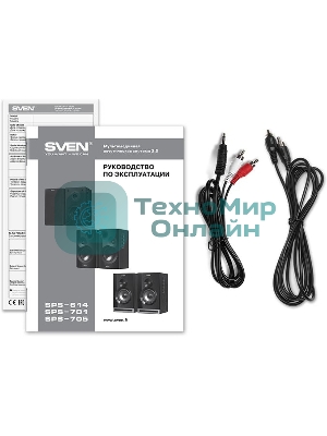 Акустическая система SVEN SPS-614 2.0 (2x20W, Bluetooth, дерево, black)