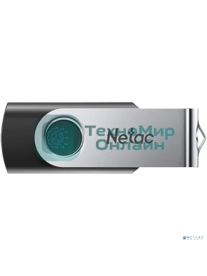 Флешка USB Netac U505 (NT03U505N-008G-20BK), 8Gb, USB 2.0, R/W 70/30, черный/серебристый