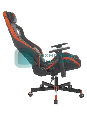 Кресло Knight OUTRIDER черный/красный, экокожа, 120 кг, механизм качания