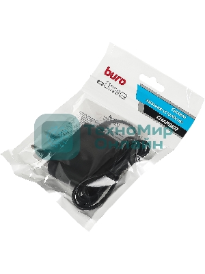 Сетевое зарядное устройство Buro BUWC1 2A кабель USB Type C черный