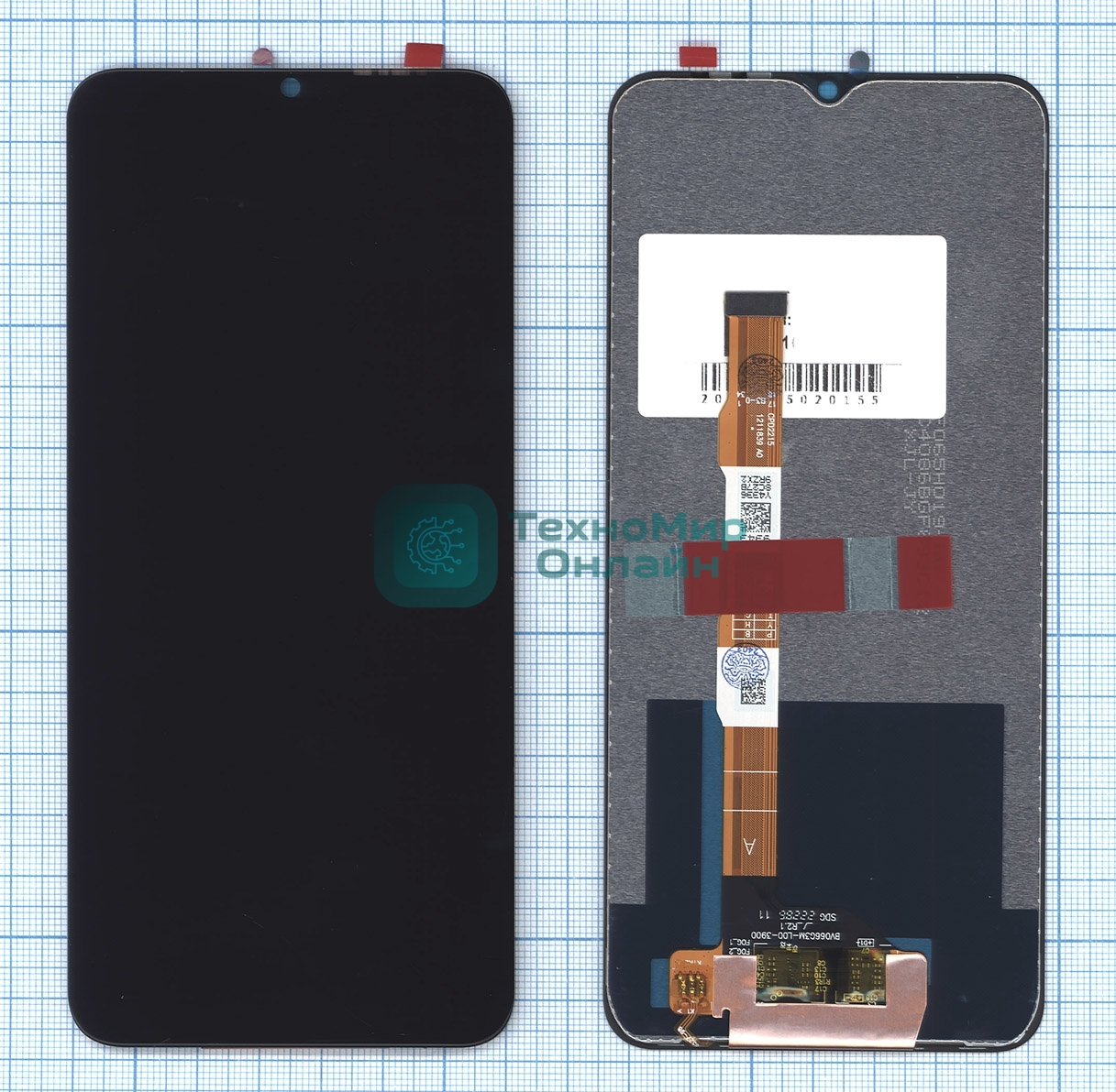 Дисплей для Vivo Y22 (V2207) в сборе с тачскрином черный orig