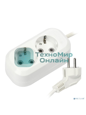 Удлинитель Smartbuy SBE-16-2-03-Z 2 гнезда 3 метра 16А/3,5 кВт с заземлением ПВС 3х1 мм2