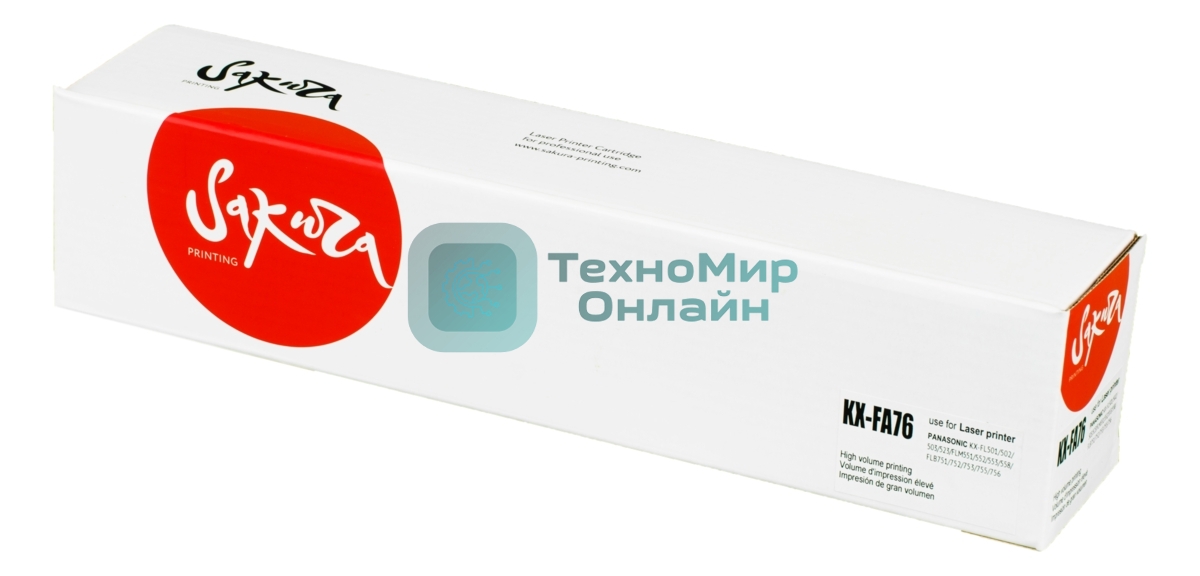 Картридж Sakura KXFA76 для Panasonic KX-FL501/502/503/M553RU, черный, 2 000 к.