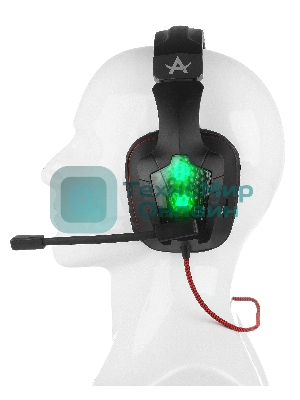 Гарнитура проводная Qumo Arsenal GHS 0016, стереогарнитура, подсветка, USB