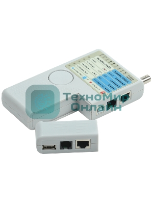 Тестер для витой пары ITK 4в1 RJ45/RJ11/BNC/USB с элем. пит.