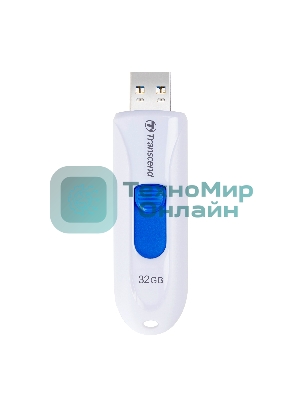 Флешка USB Transcend JetFlash 790 (TS32GJF790W), 32Gb, USB 3.0, R/W 90/40, белый/синий