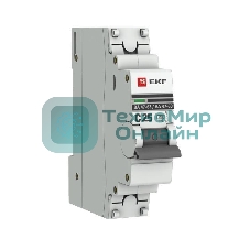 Выключатель автоматический модульный 1п C 25А 4.5кА ВА 47-63 PROxima EKF mcb4763-1-25C-pro