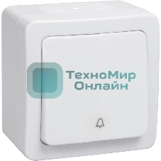 Выключатель кнопочный 1-кл. ОП ГЕРМЕС PLUS ВСк20-1-0-ГПБ IP54 (цвет клавиши: белый) IEK EVMP13-K01-10-54-EC