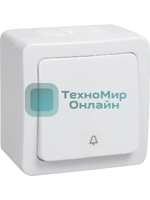 Выключатель кнопочный 1-кл. ОП ГЕРМЕС PLUS ВСк20-1-0-ГПБ IP54 (цвет клавиши: белый) IEK EVMP13-K01-10-54-EC